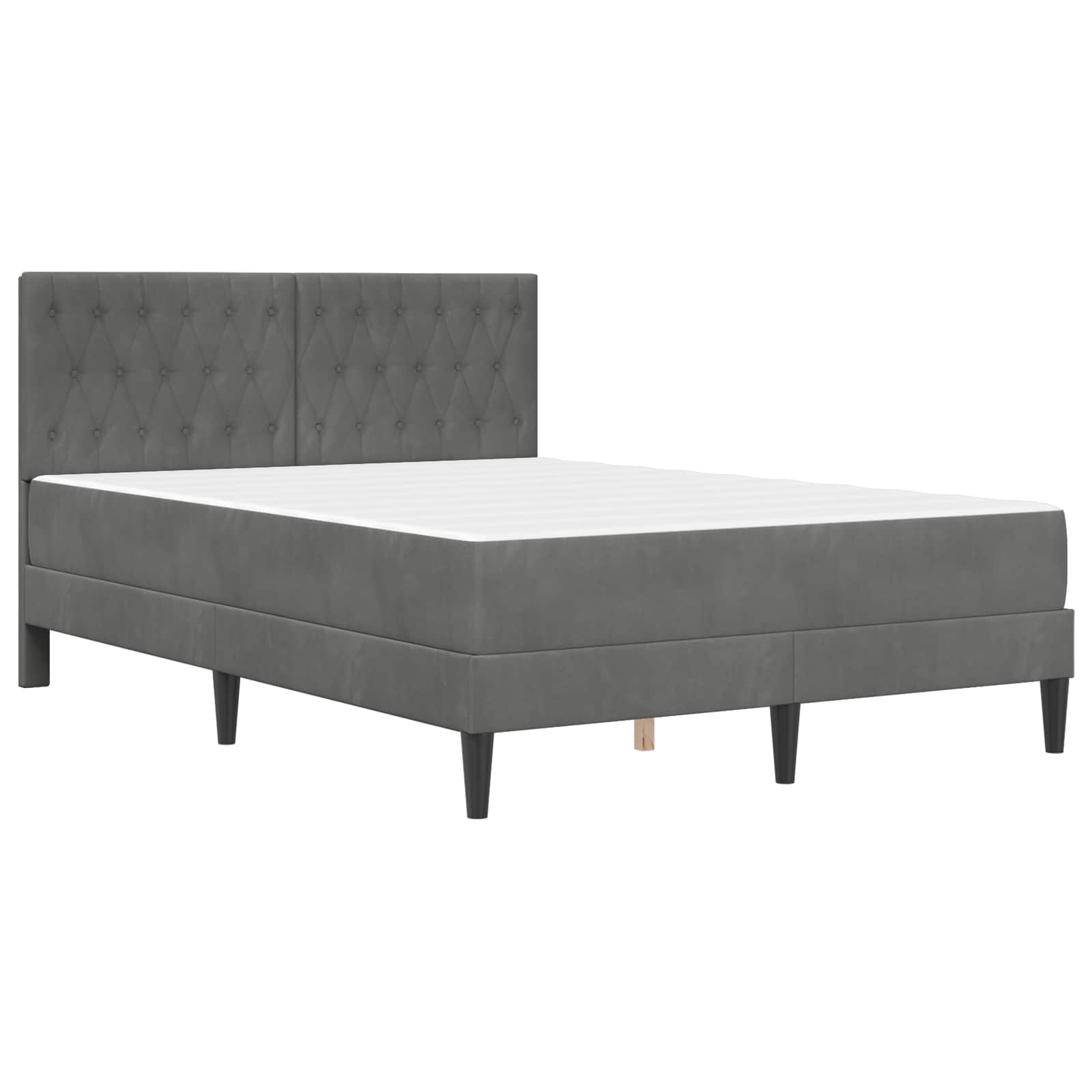 Okvir kreveta s madracem Tamno siva 140 x 190 cm Baršun