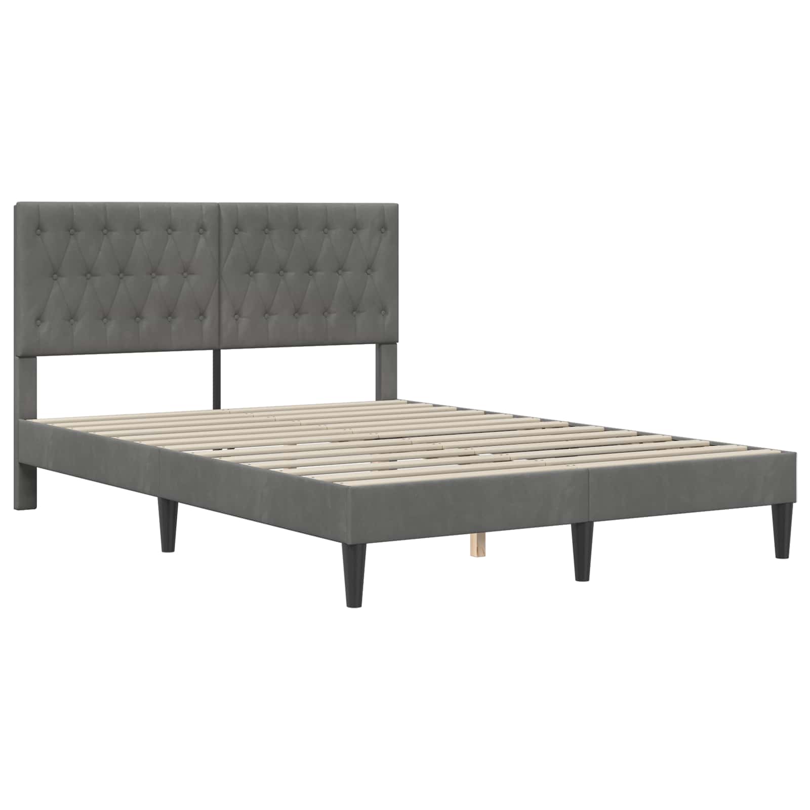 Okvir kreveta s madracem Tamno siva 140 x 190 cm Baršun