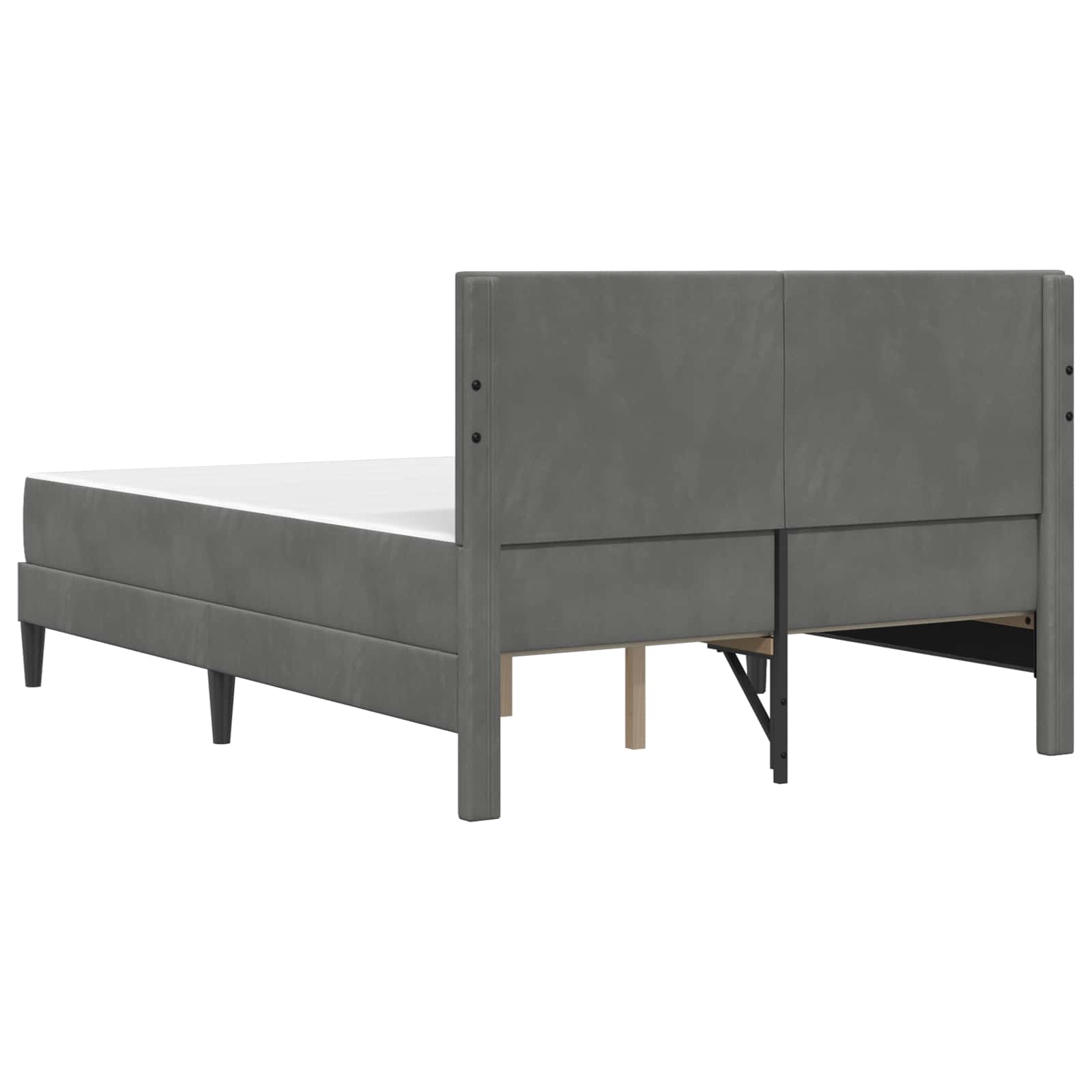 Okvir kreveta s madracem Tamno siva 140 x 190 cm Baršun