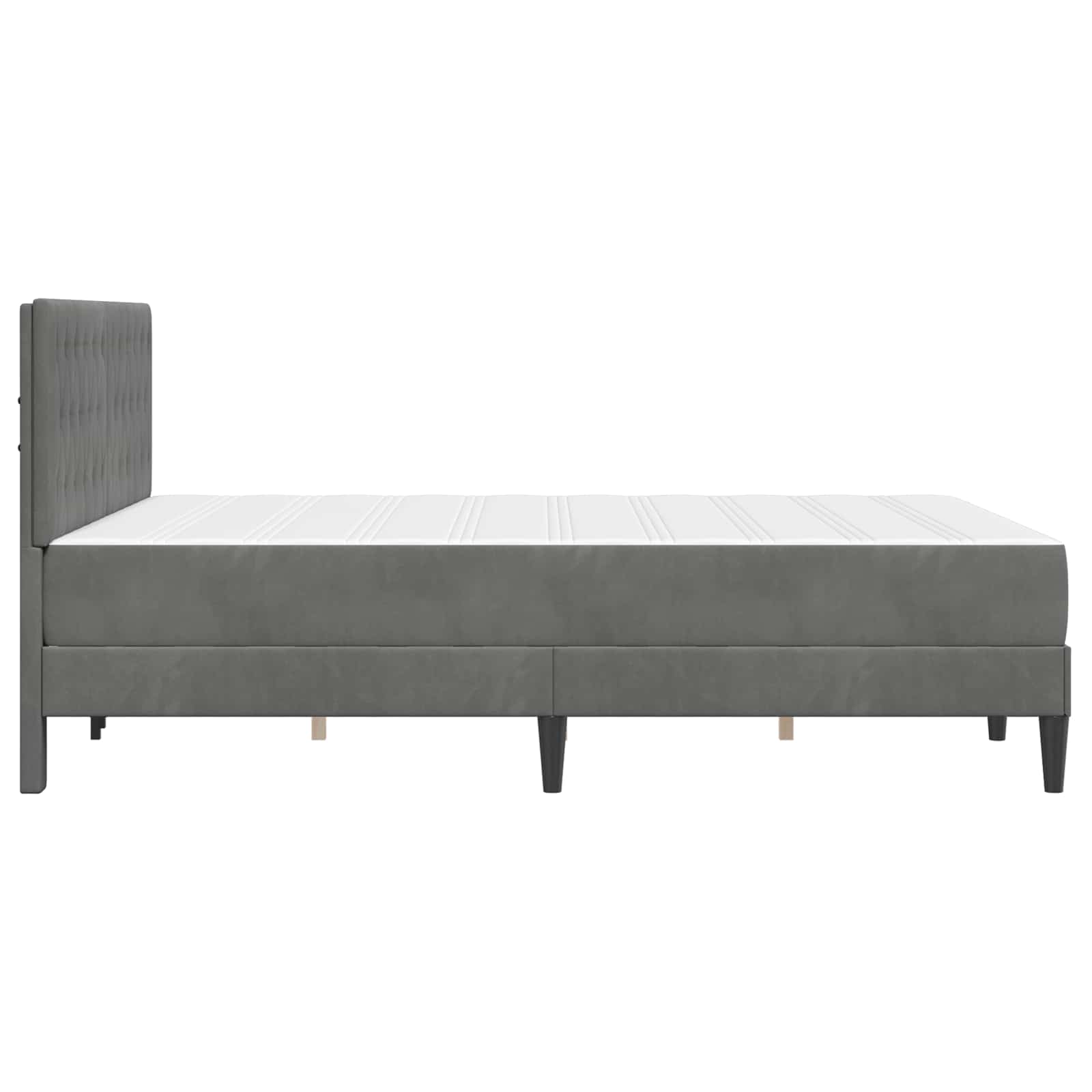 Okvir kreveta s madracem Tamno siva 140 x 190 cm Baršun