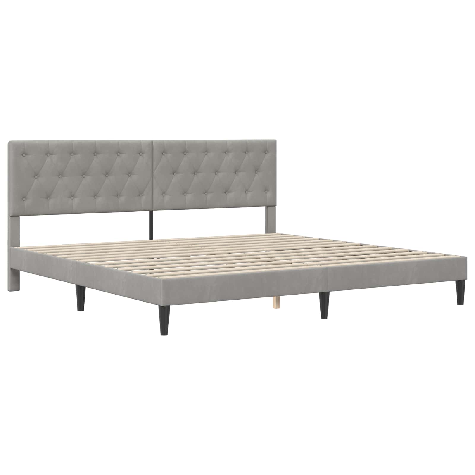 Okvir kreveta s madracem Svijetlo siva 180 x 200 cm Baršun