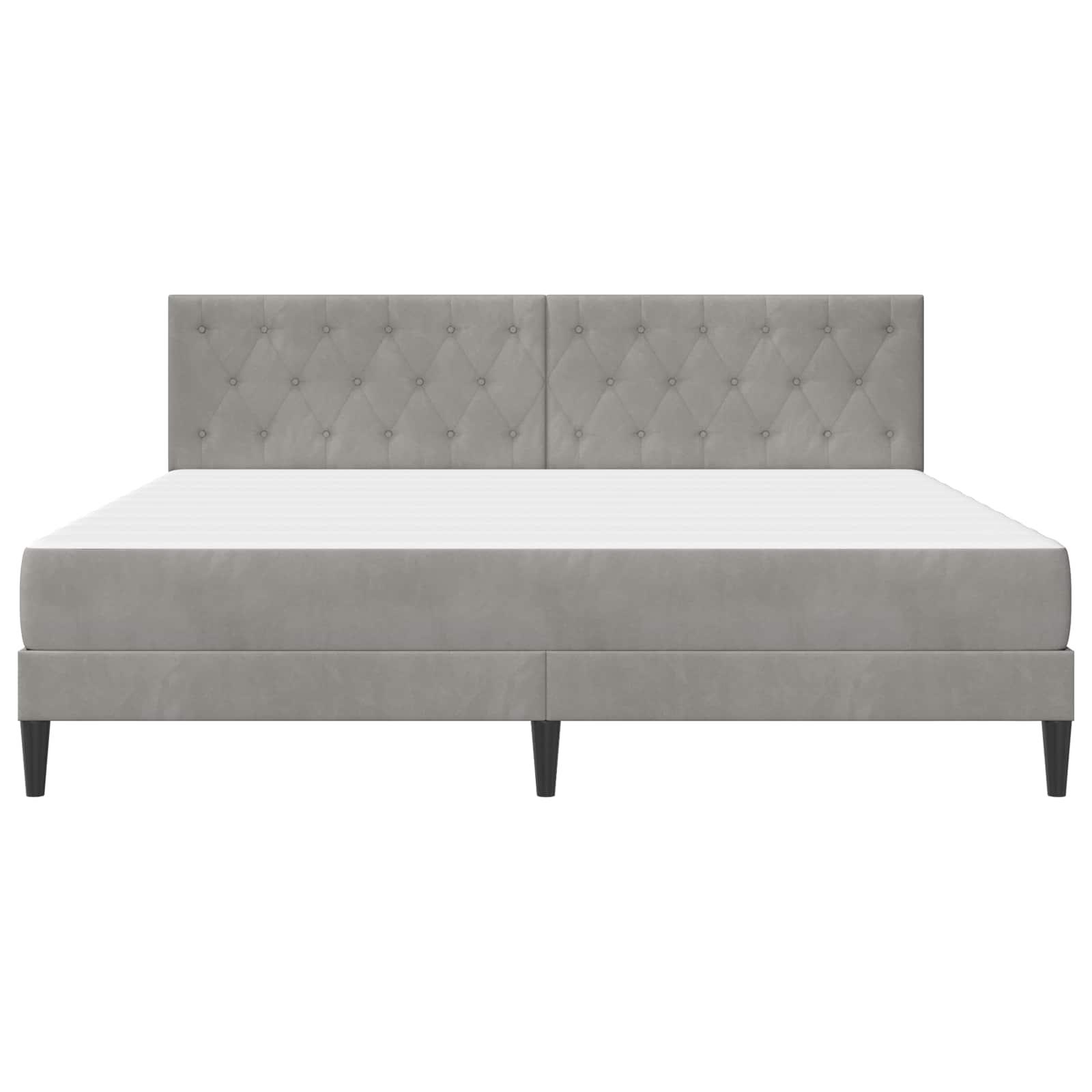 Okvir kreveta s madracem Svijetlo siva 200 x 200 cm Baršun