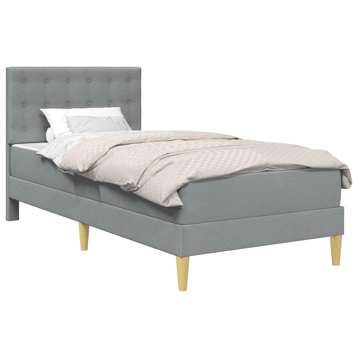 Okvir kreveta s madracem Svijetlo siva 90 x 190 cm tkanina