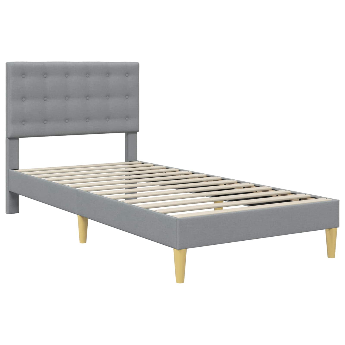Okvir kreveta s madracem Svijetlo siva 90 x 190 cm tkanina