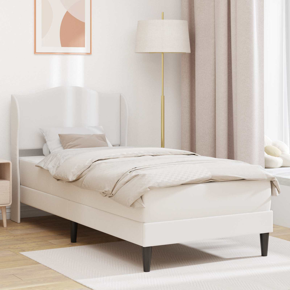 Krevetna konstrukcija Bijela 100 x 200 cm Umjetna koža