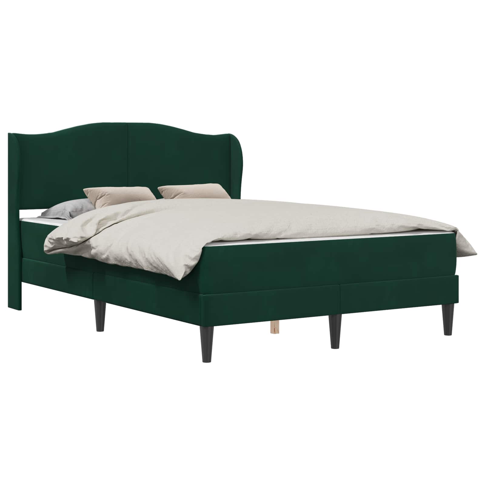 Krevetna konstrukcija 2 pcs Tamnozelena 120 x 190 cm Baršun