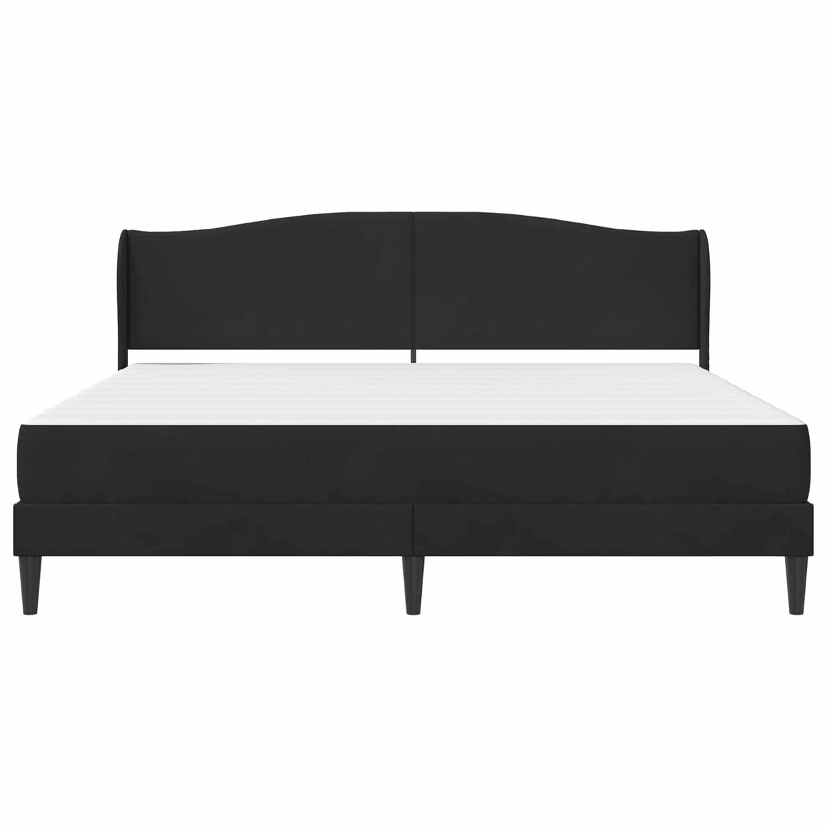 Krevetna konstrukcija s uzglavljem Crna 180 x 200 cm Baršun