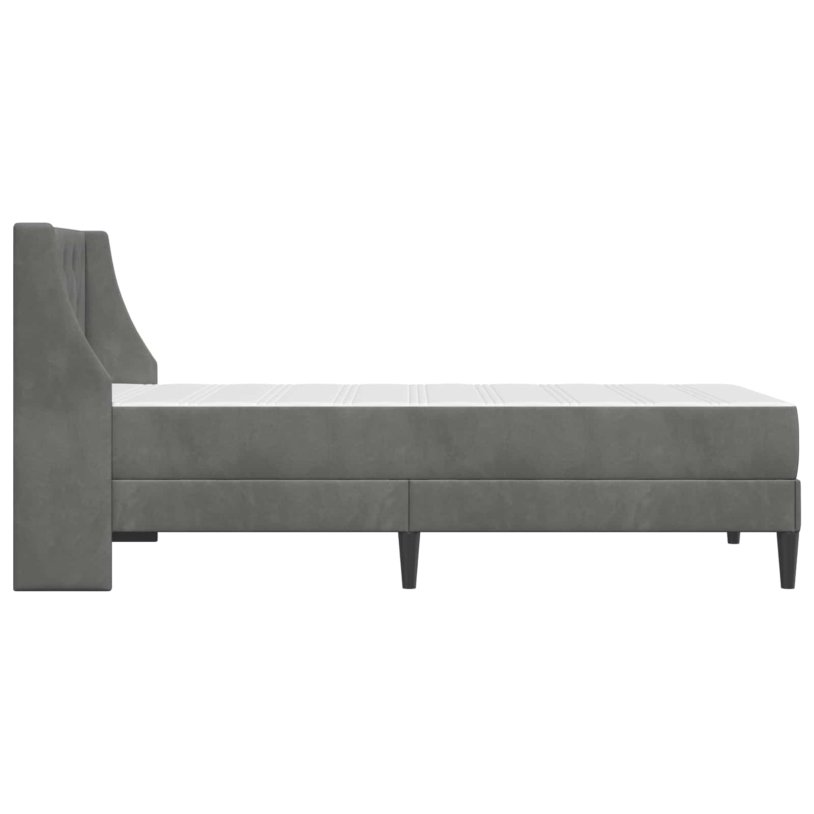 Okvir kreveta s madracem Tamno siva 90 x 190 cm Baršun