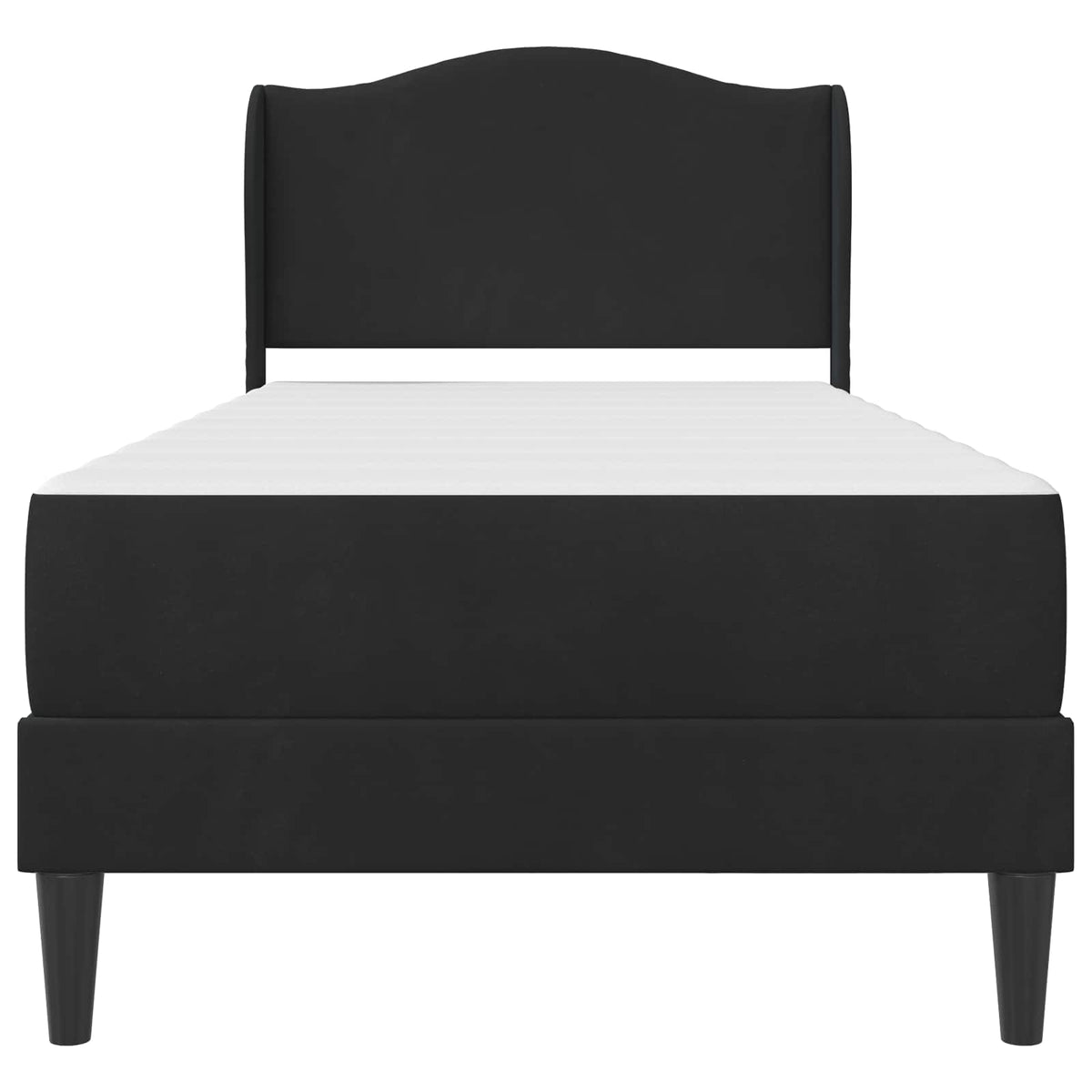 Krevetna konstrukcija s uzglavljem Crna 90 x 190 cm Baršun