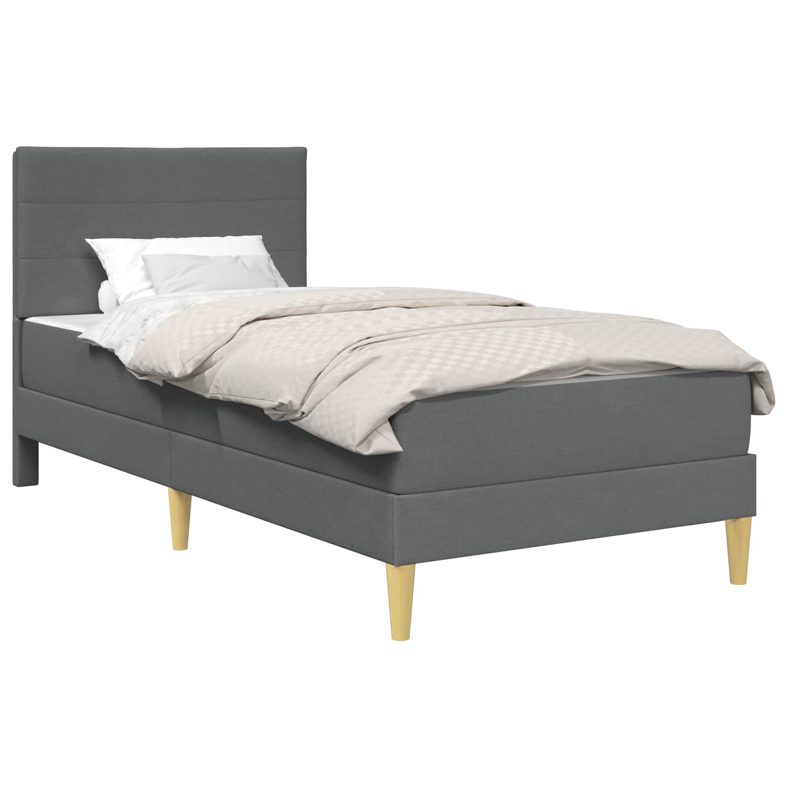Okvir kreveta s madracem Tamno siva 90 x 190 cm tkanina
