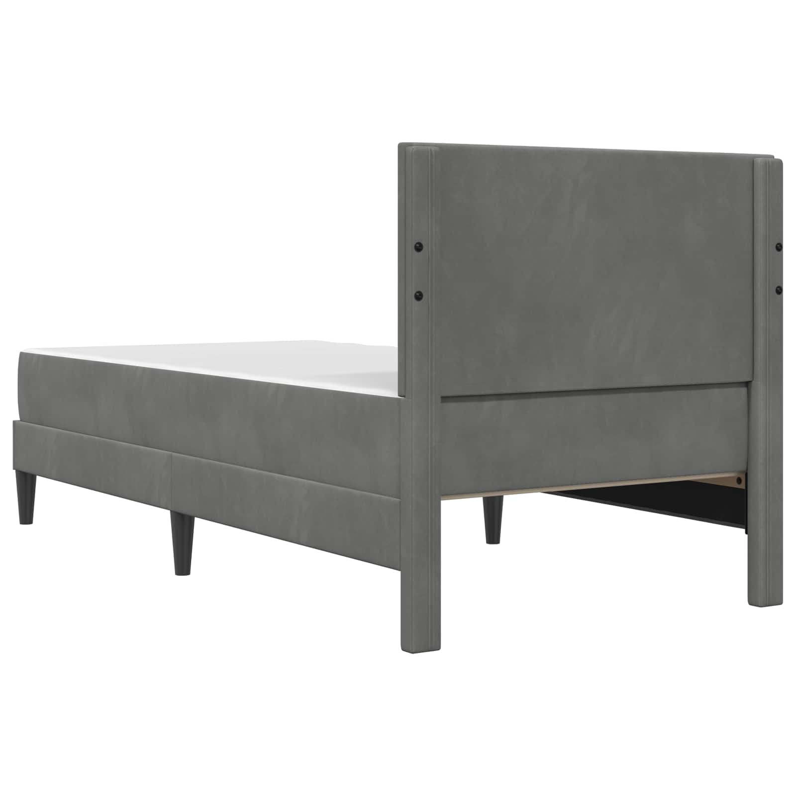Okvir kreveta s madracem Tamno siva 90 x 190 cm Baršun