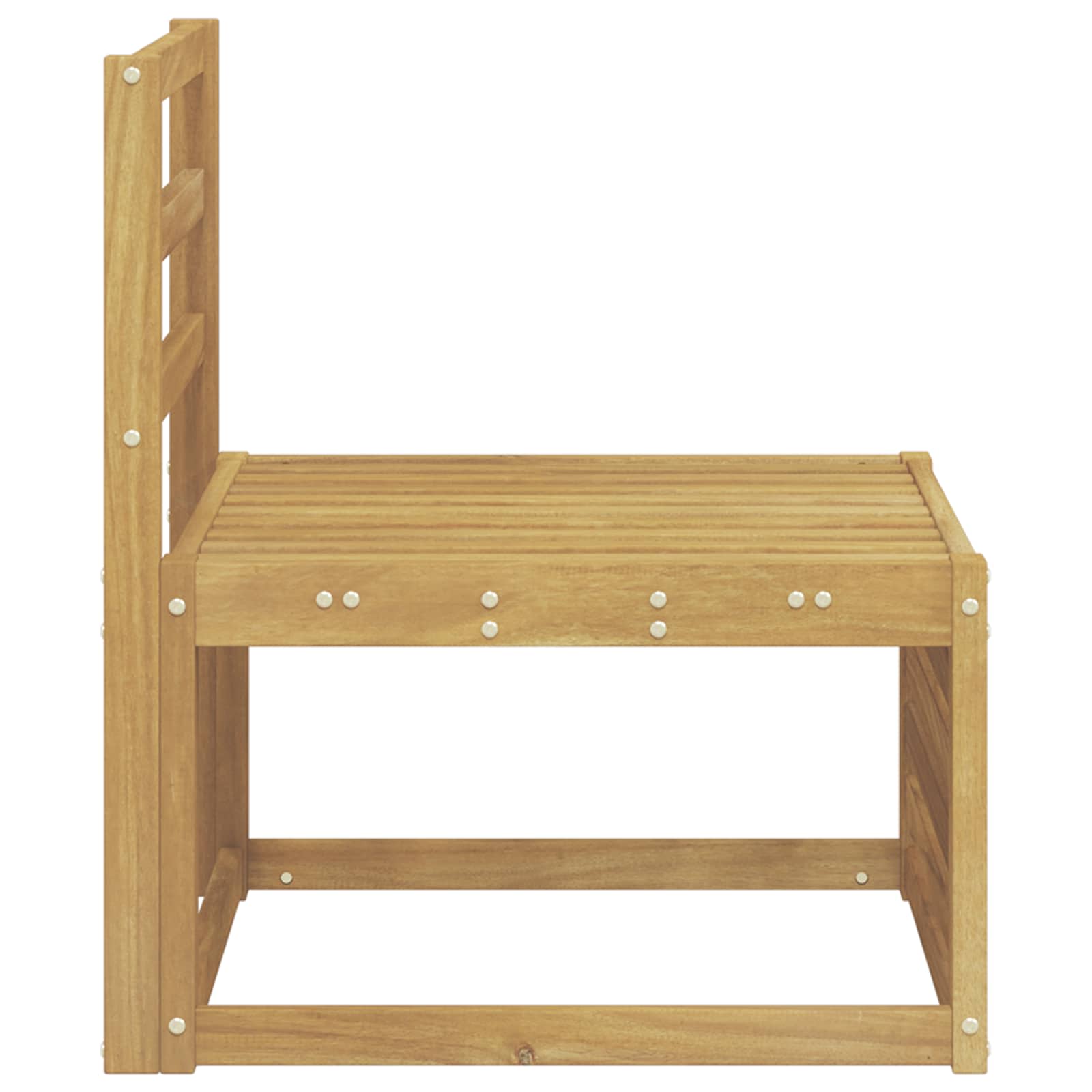 Srednja sofa za van Čvrsto drvo akacije Bijela 63 x 59 x 73 cm