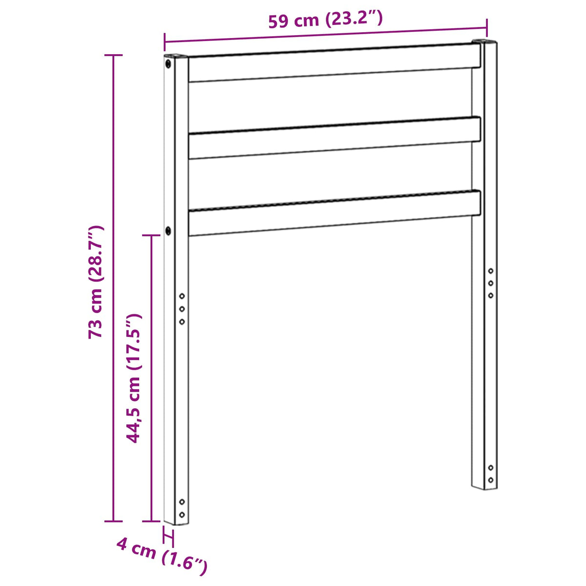 Modul naslona za ruke 2 pcs Bijela 59 x 4 x 73 cm