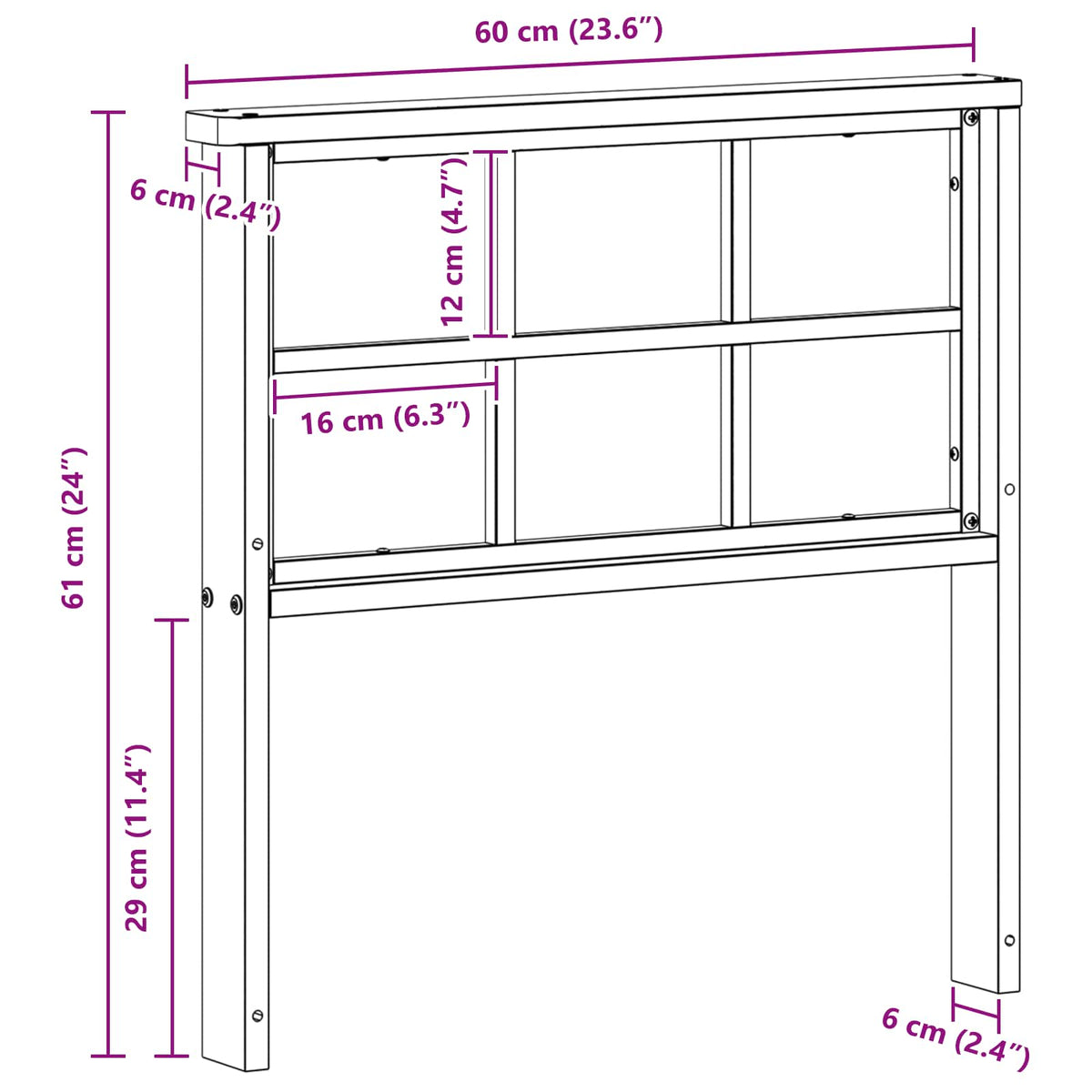 Modul naslona za ruke 2 kom. Bijela 60 x 6 x 61 cm