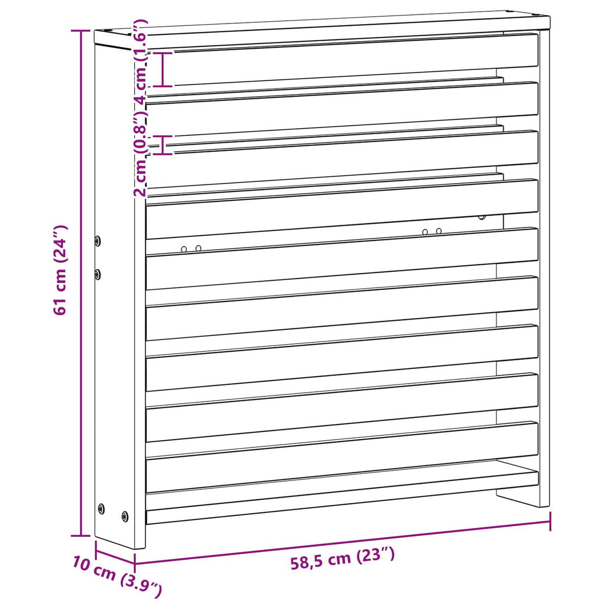 Modul naslona za ruke 2 kom. Bijela 58,5 x 10 x 61 cm