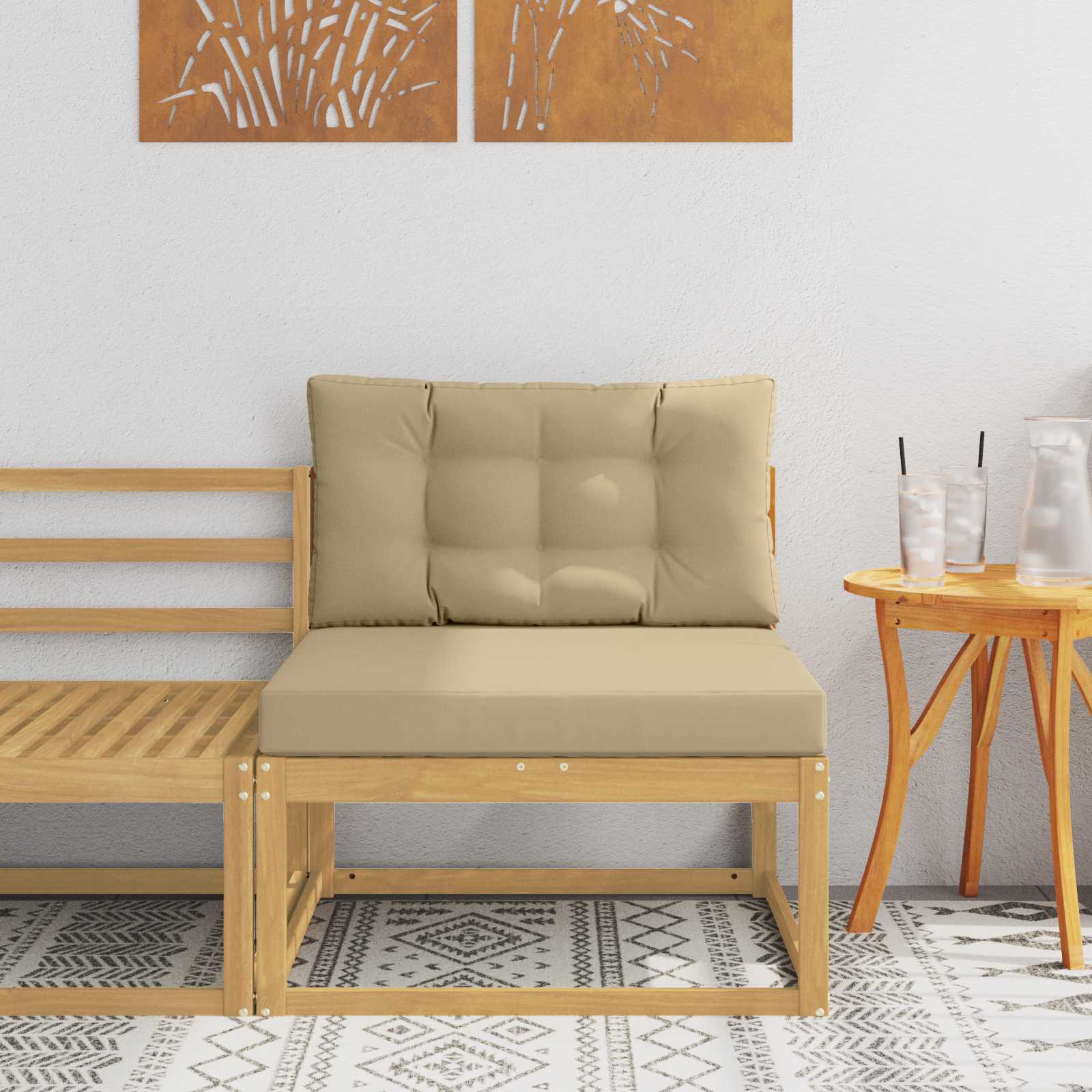 Srednja sofa za van Poliester Bijela