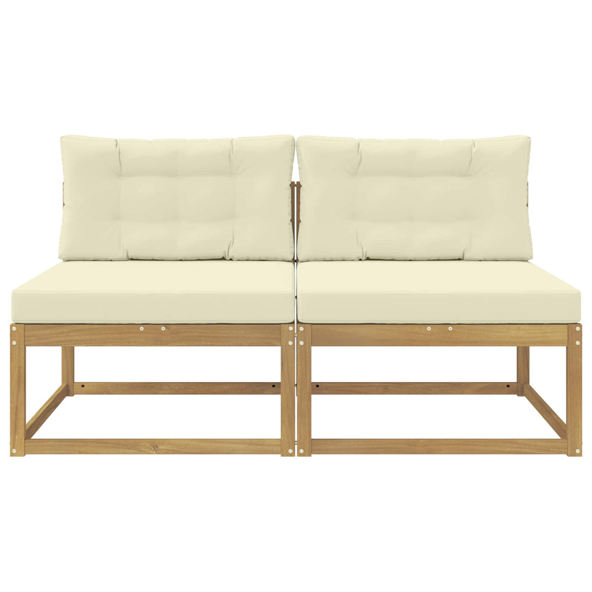 2 Komad Srednja sofa za van Poliester Bijela