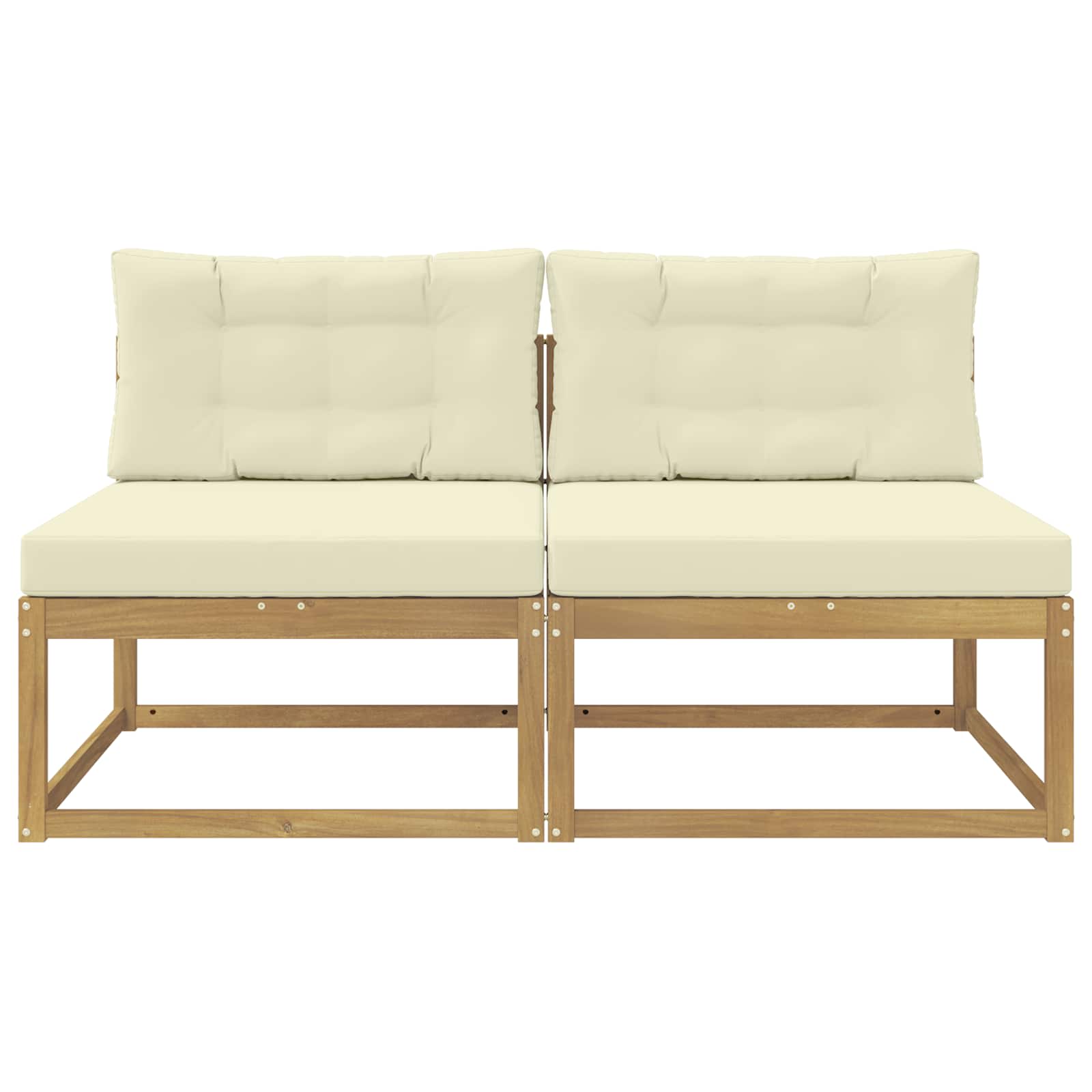 2 Komad Srednja sofa za van Poliester Bijela