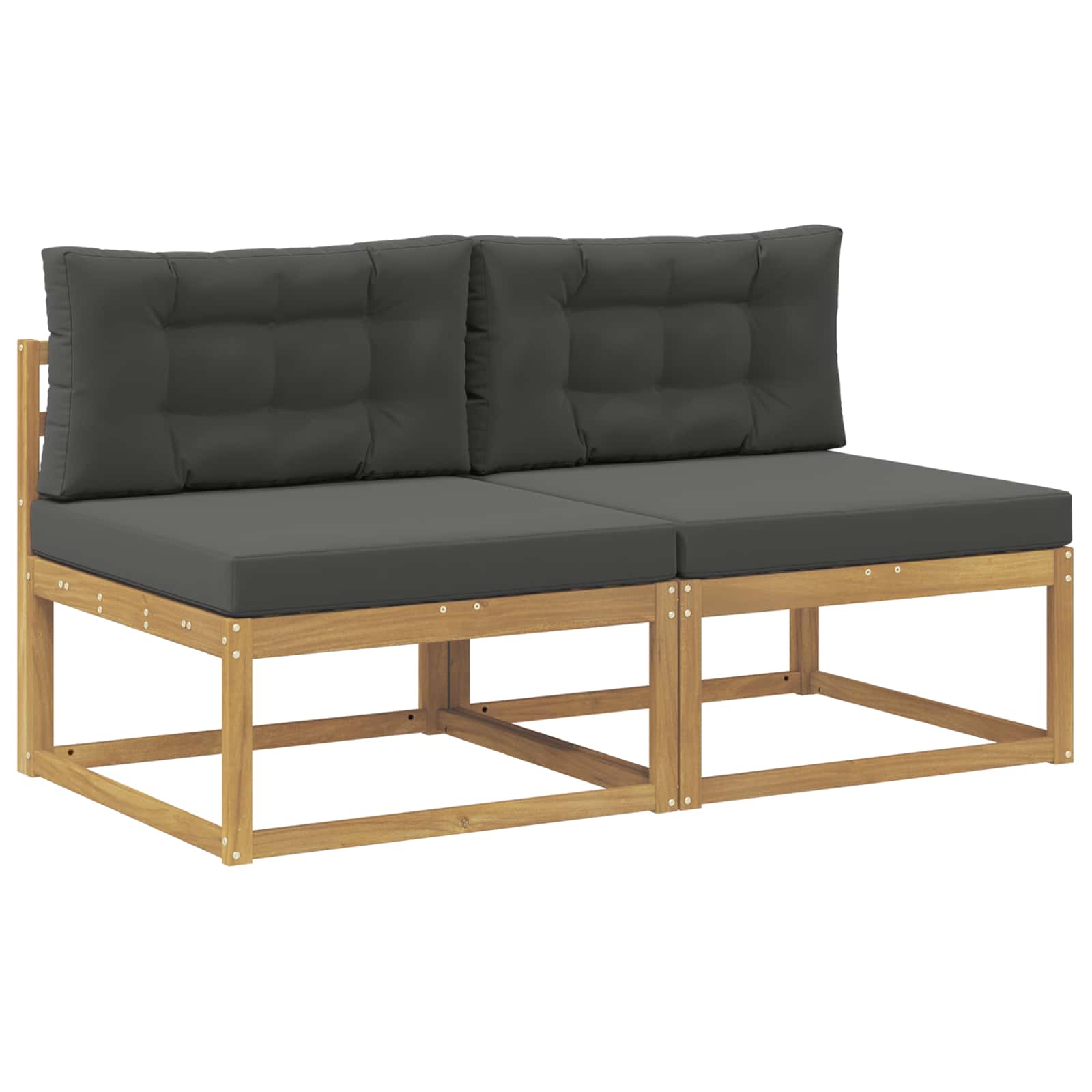 2 Komad Srednja sofa za van Poliester Bijela