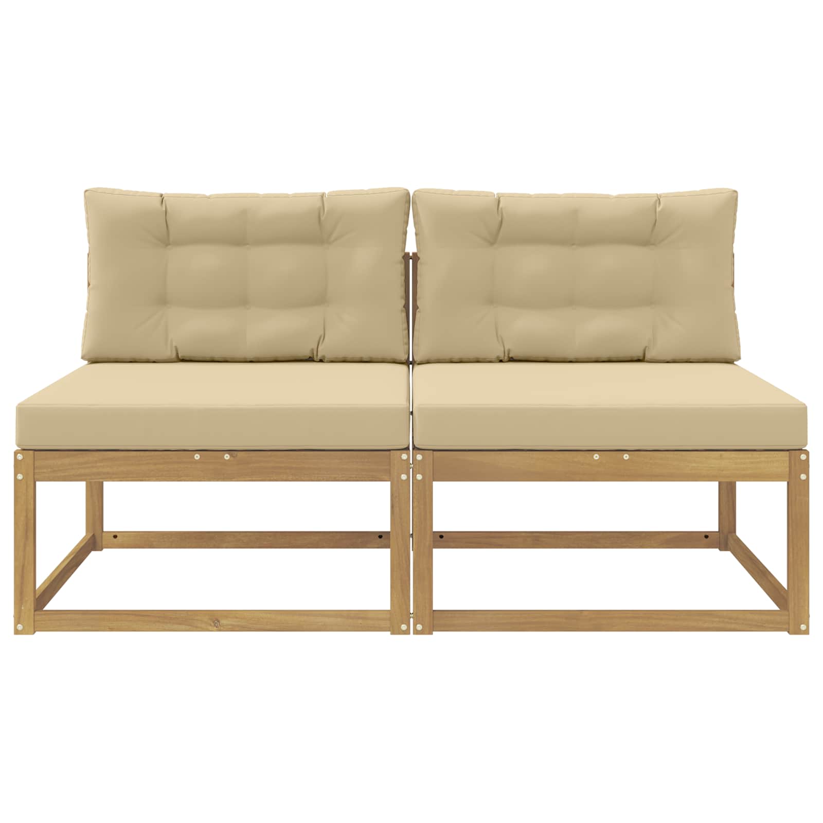2 Komad Srednja sofa za van Poliester Bijela