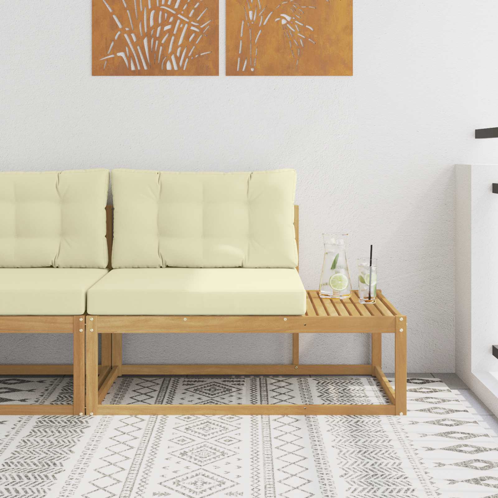 Vanjski krajnji kauč Bijela 115 x 83 x 73 cm Poliester