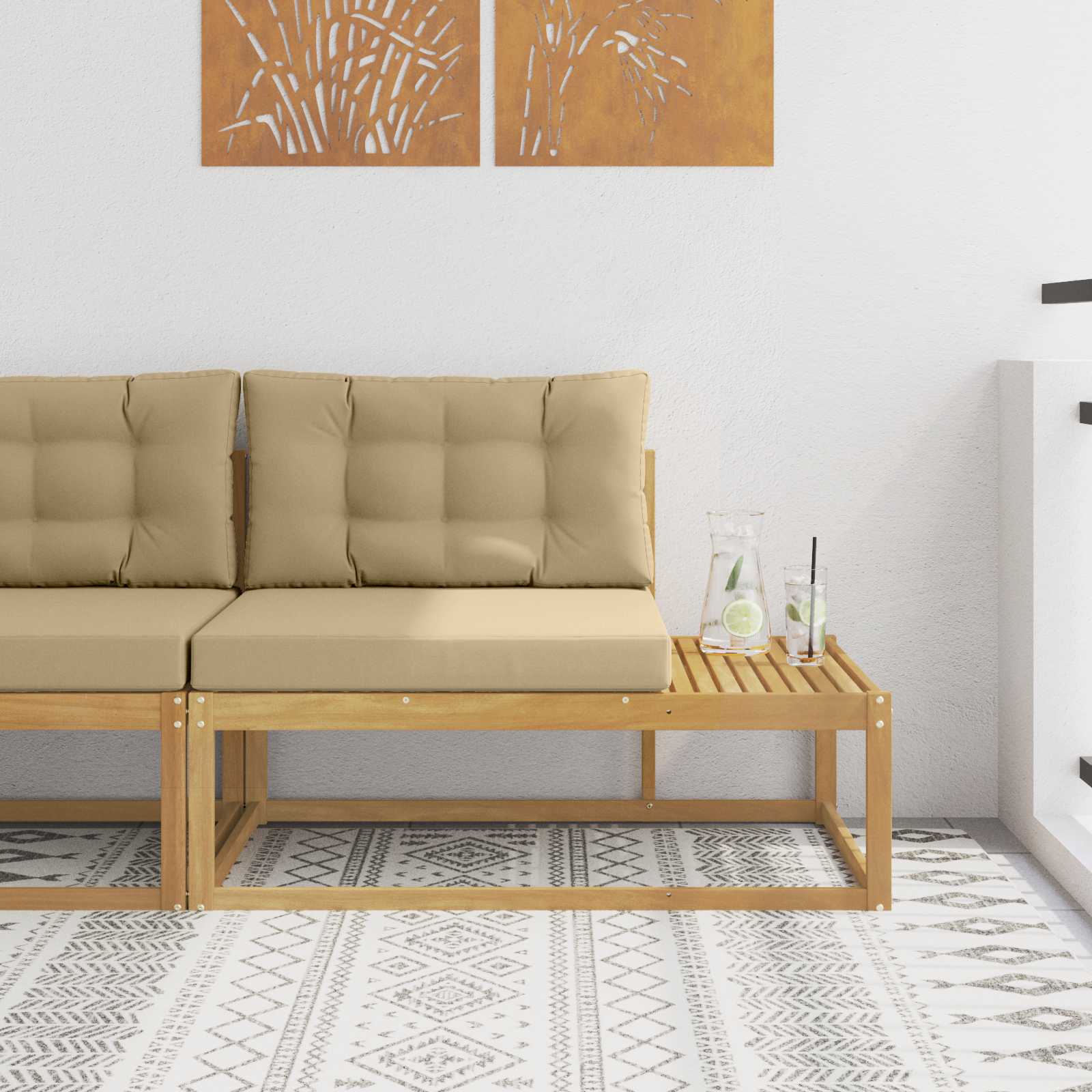 Vanjski krajnji kauč Bijela 115 x 83 x 73 cm Poliester
