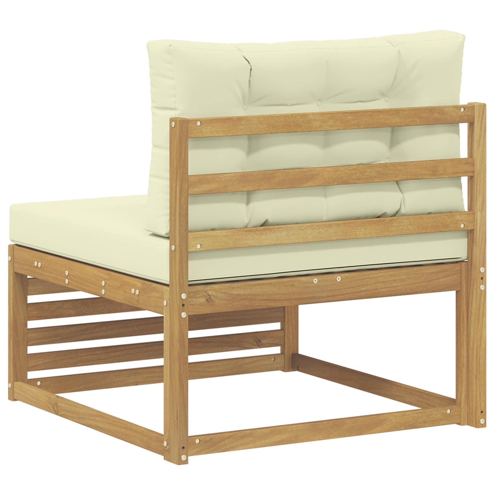 Srednja sofa za van Čvrsto drvo akacije Bijela 83 x 79 x 73 cm