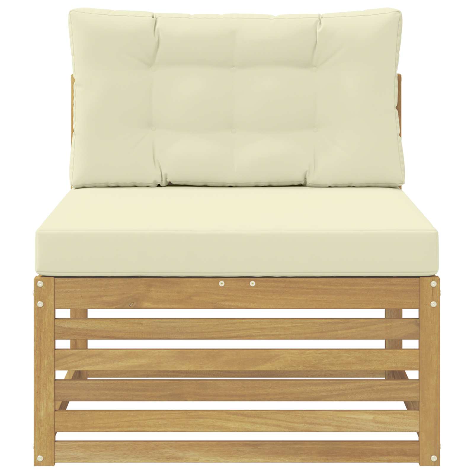 Srednja sofa za van Čvrsto drvo akacije Bijela 83 x 79 x 73 cm