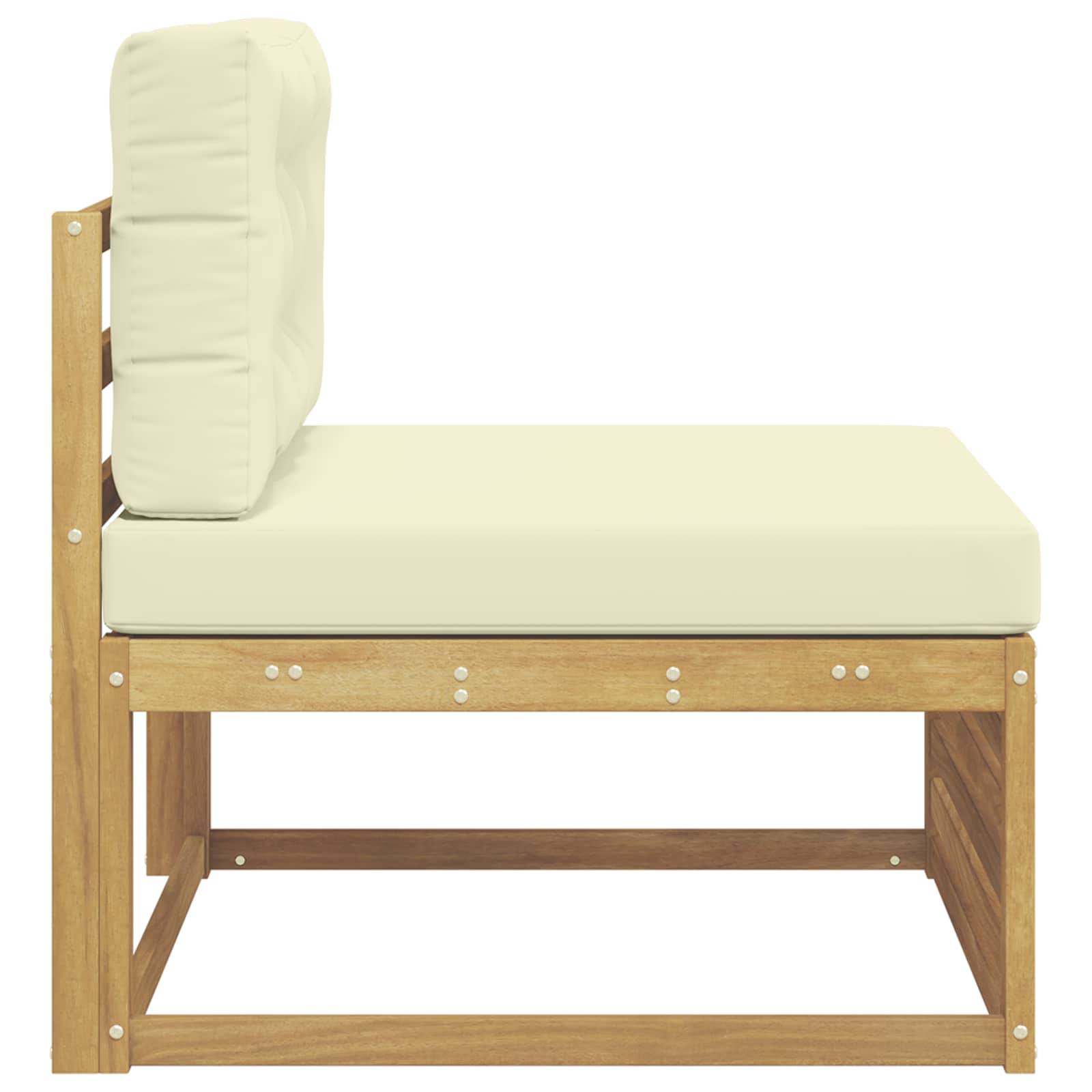 Srednja sofa za van Čvrsto drvo akacije Bijela 83 x 79 x 73 cm