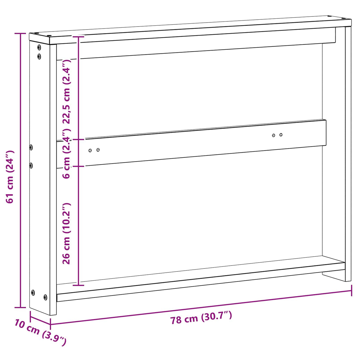 Modul naslona 2 pcs Bijela 78,5 x 10 x 61 cm