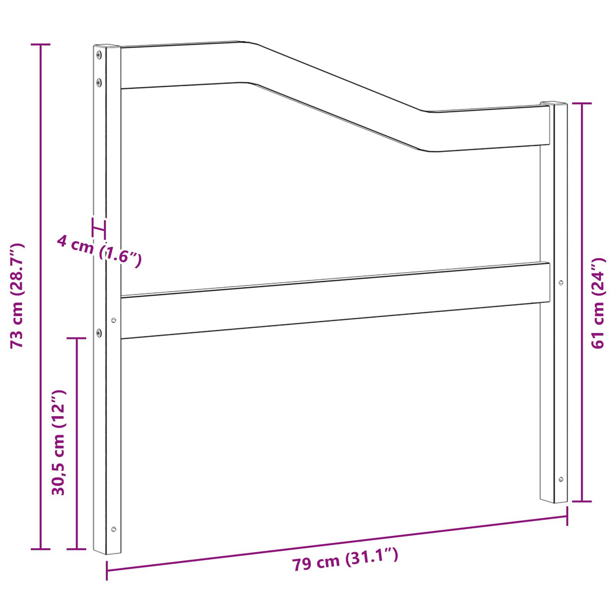 Modul naslona za ruke 2 pcs Bijela 79 x 4 x 73 cm