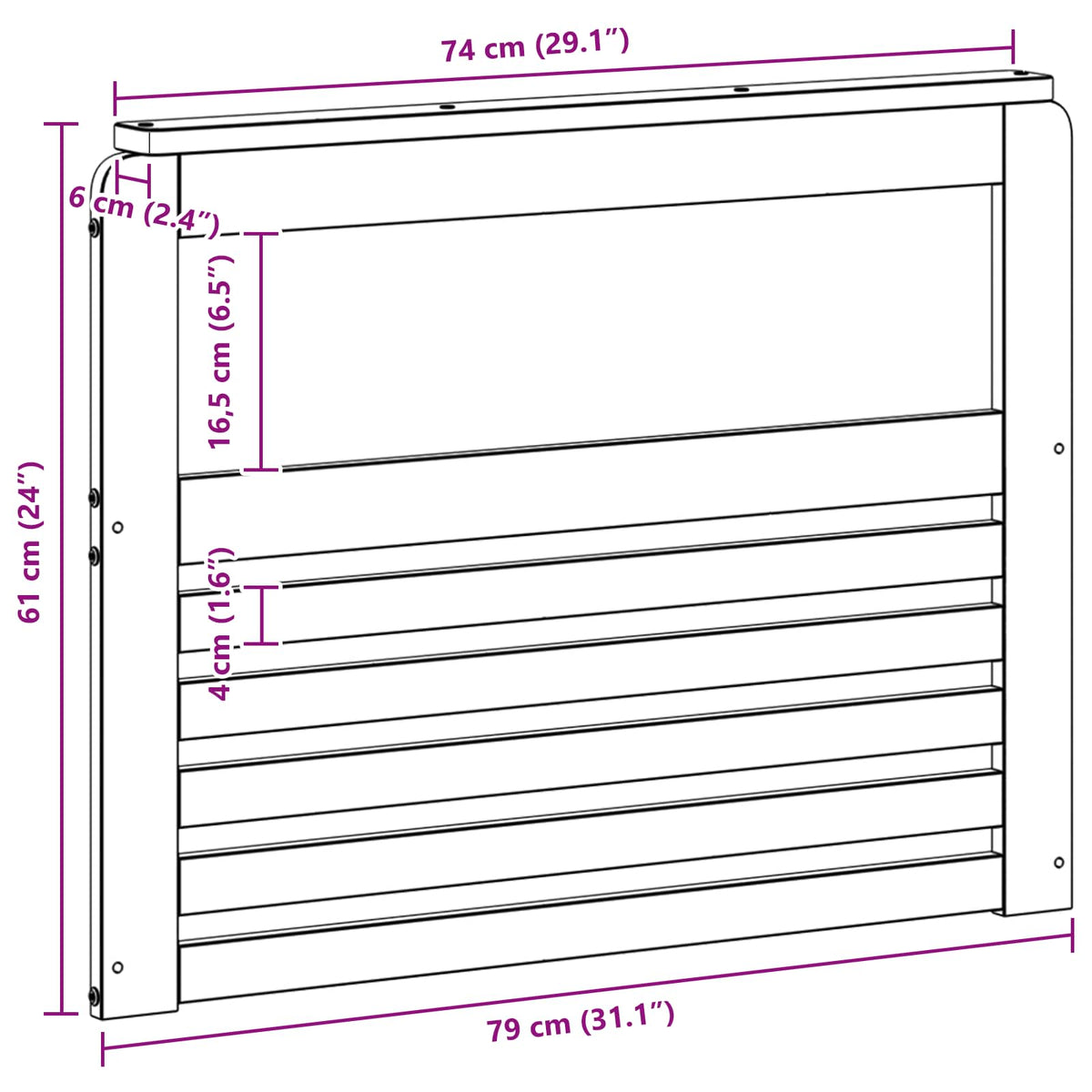 Modul naslona za ruke 2 pcs Bijela 79 x 6 x 61 cm