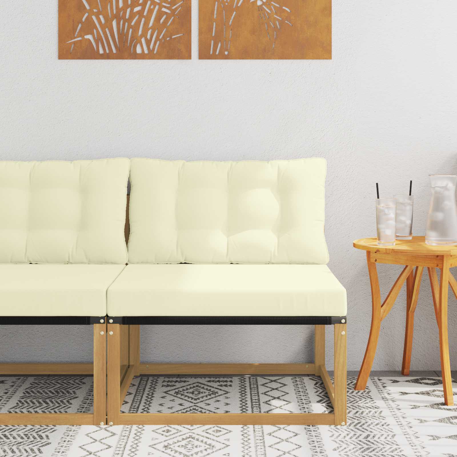 Srednja sofa za van s jastukom Bijela 79 x 83 x 73 cm čelik