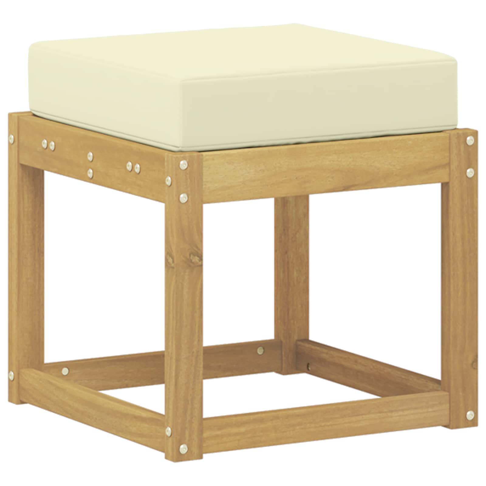 Vanjska stolica klupa s jastukom Bijela 43 x 43 x 45 cm