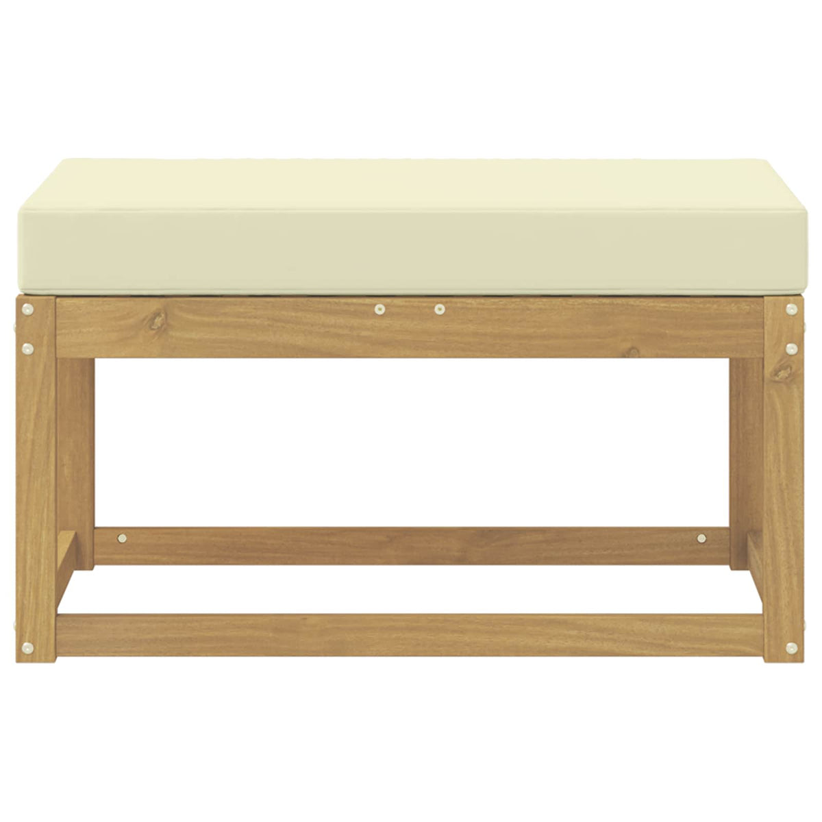 Vanjska stolica klupa s jastukom Bijela 80 x 43 x 45 cm