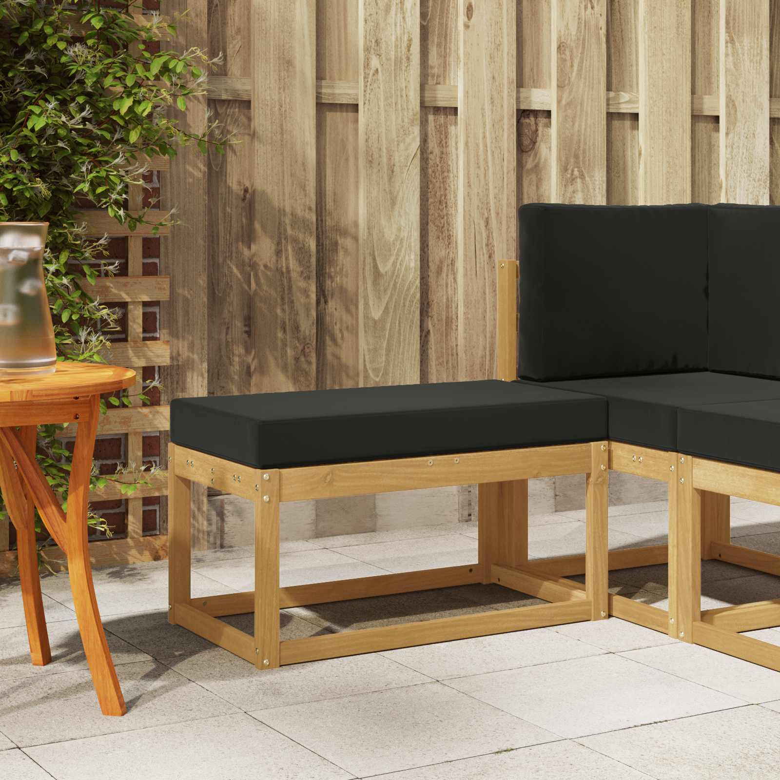 Vanjska stolica klupa s jastukom Bijela 80 x 43 x 45 cm