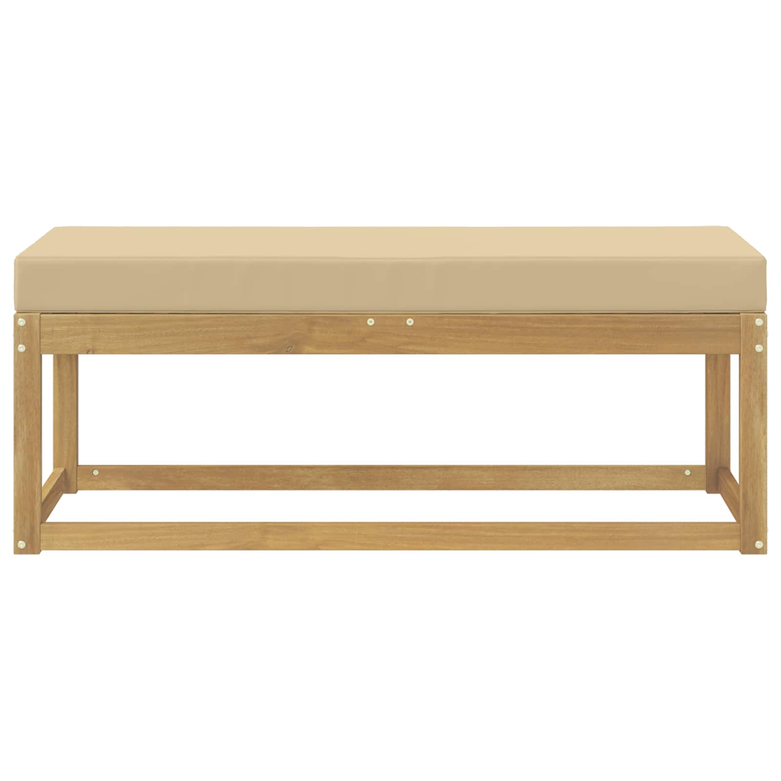 Vanjska stolica klupa s jastukom Bijela 115 x 43 x 45 cm