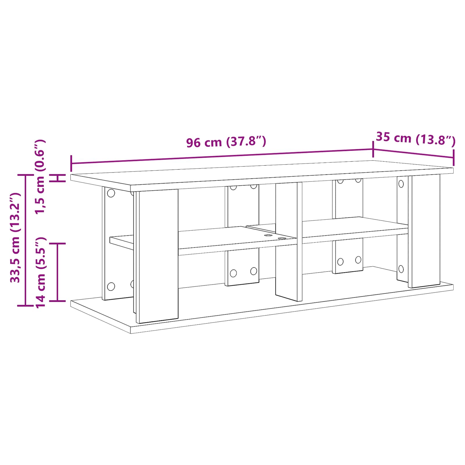 Stalak za TV Siva Sonoma 96 x 35 x 33,5 cm