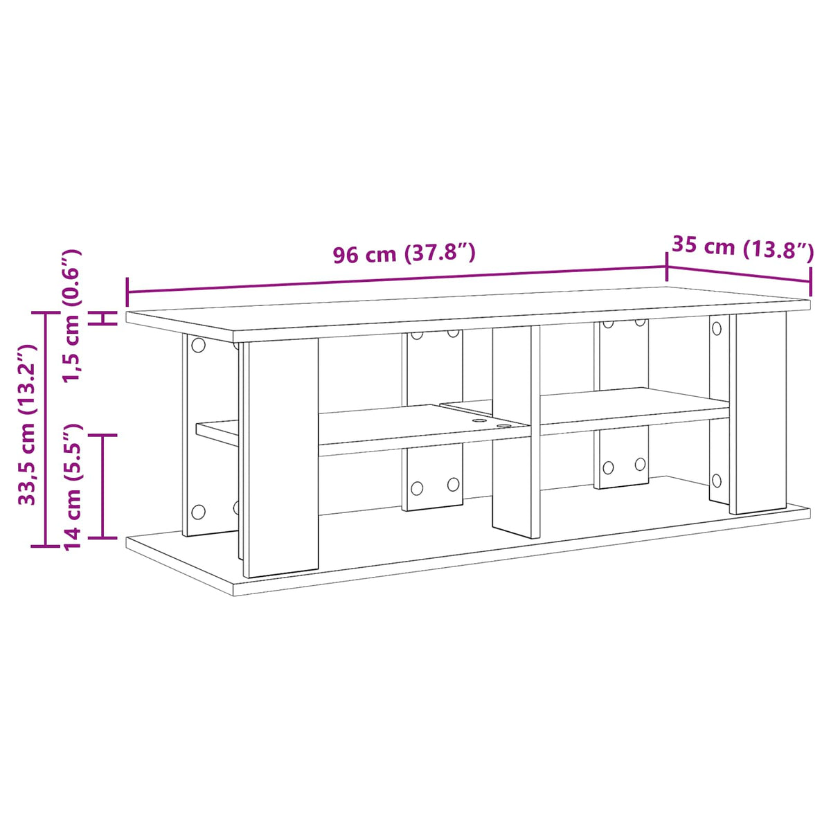 Stalak za TV Staro drvo 96 x 35 x 33,5 cm