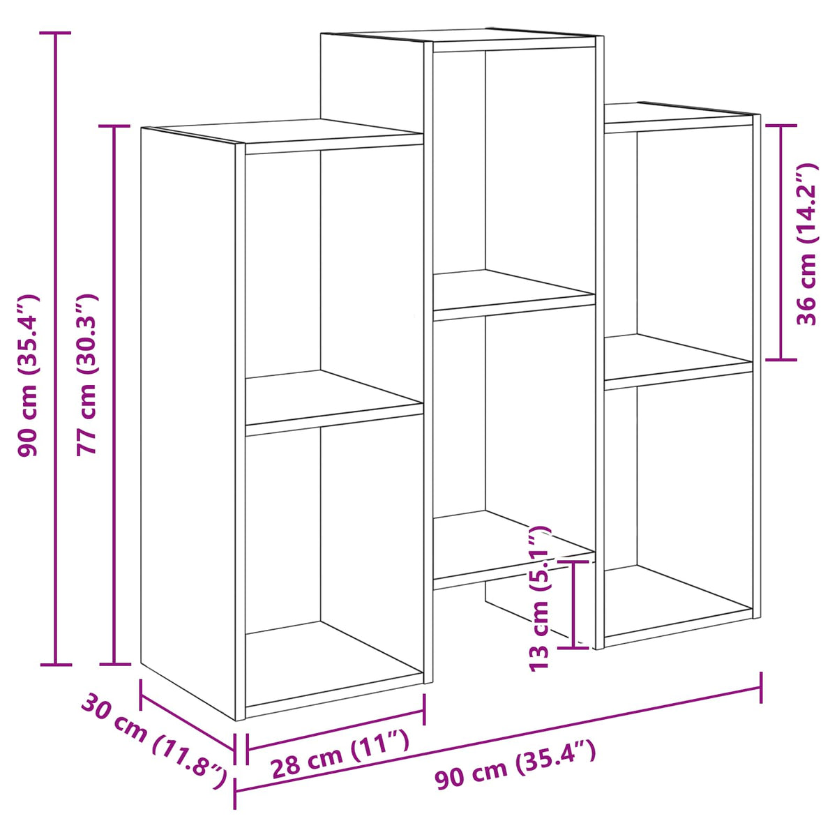 Kreveta Siva Sonoma 90 x 30 x 90 cm