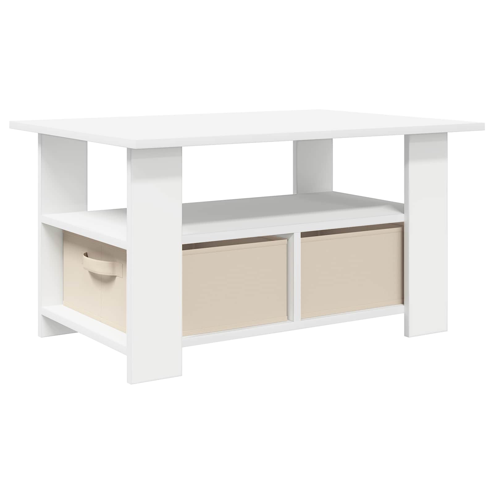 Kava Stol s ladicama Bijelo 77 x 55 x 42 cm Konstruirano drvo