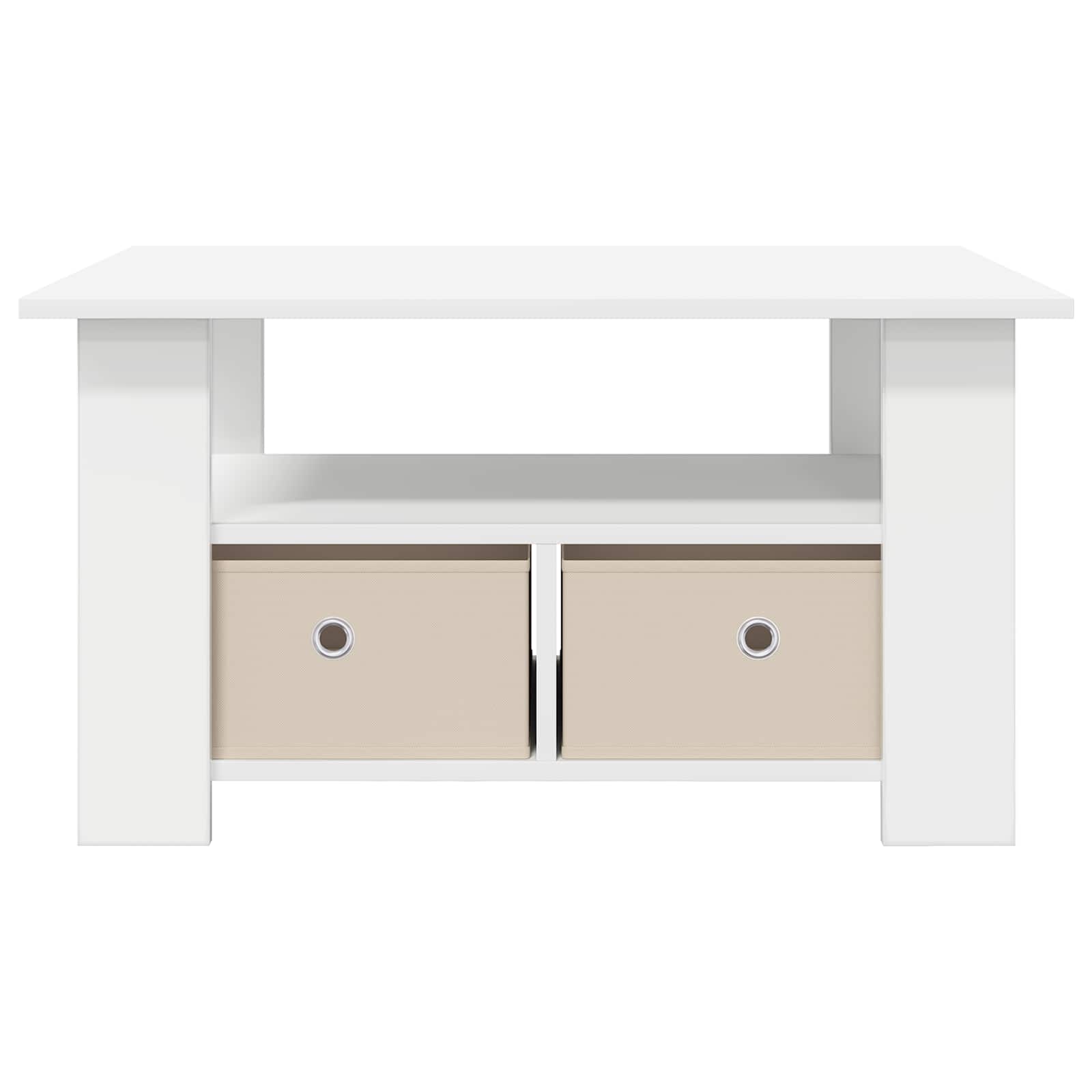 Kava Stol s ladicama Bijelo 77 x 55 x 42 cm Konstruirano drvo