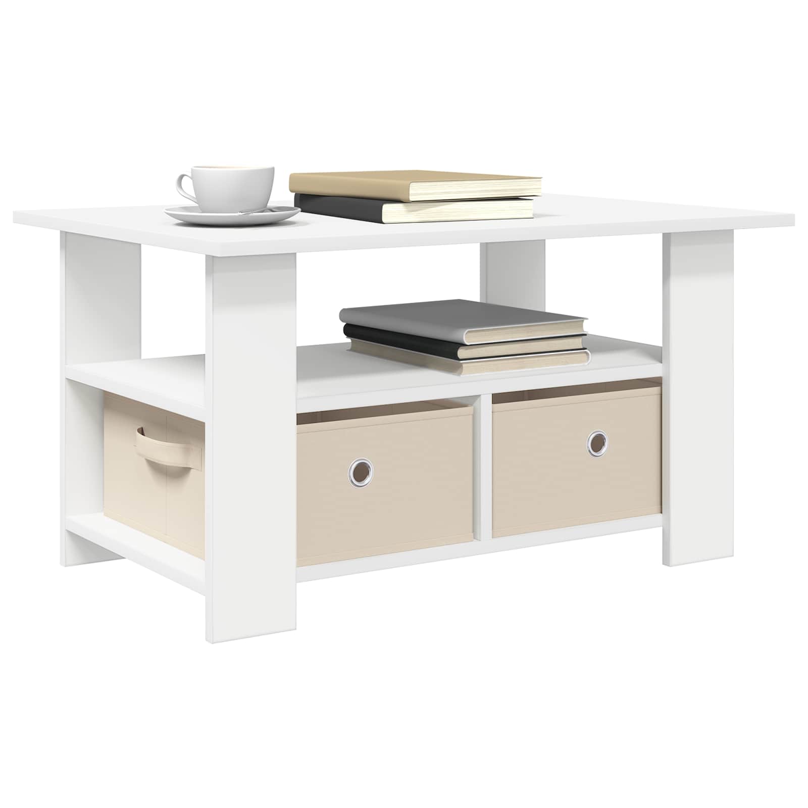 Kava Stol s ladicama Bijelo 77 x 55 x 42 cm Konstruirano drvo