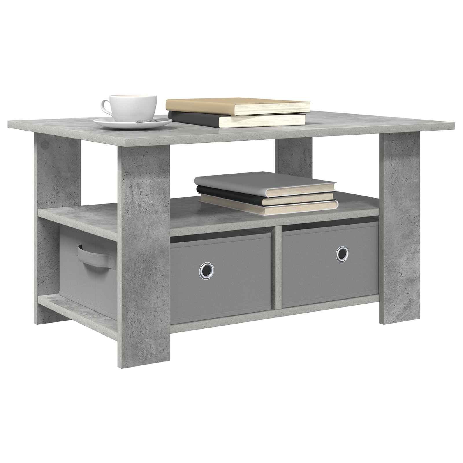 Kava Stol Betonski sivi 77 x 55 x 42 cm Konstruirano drvo