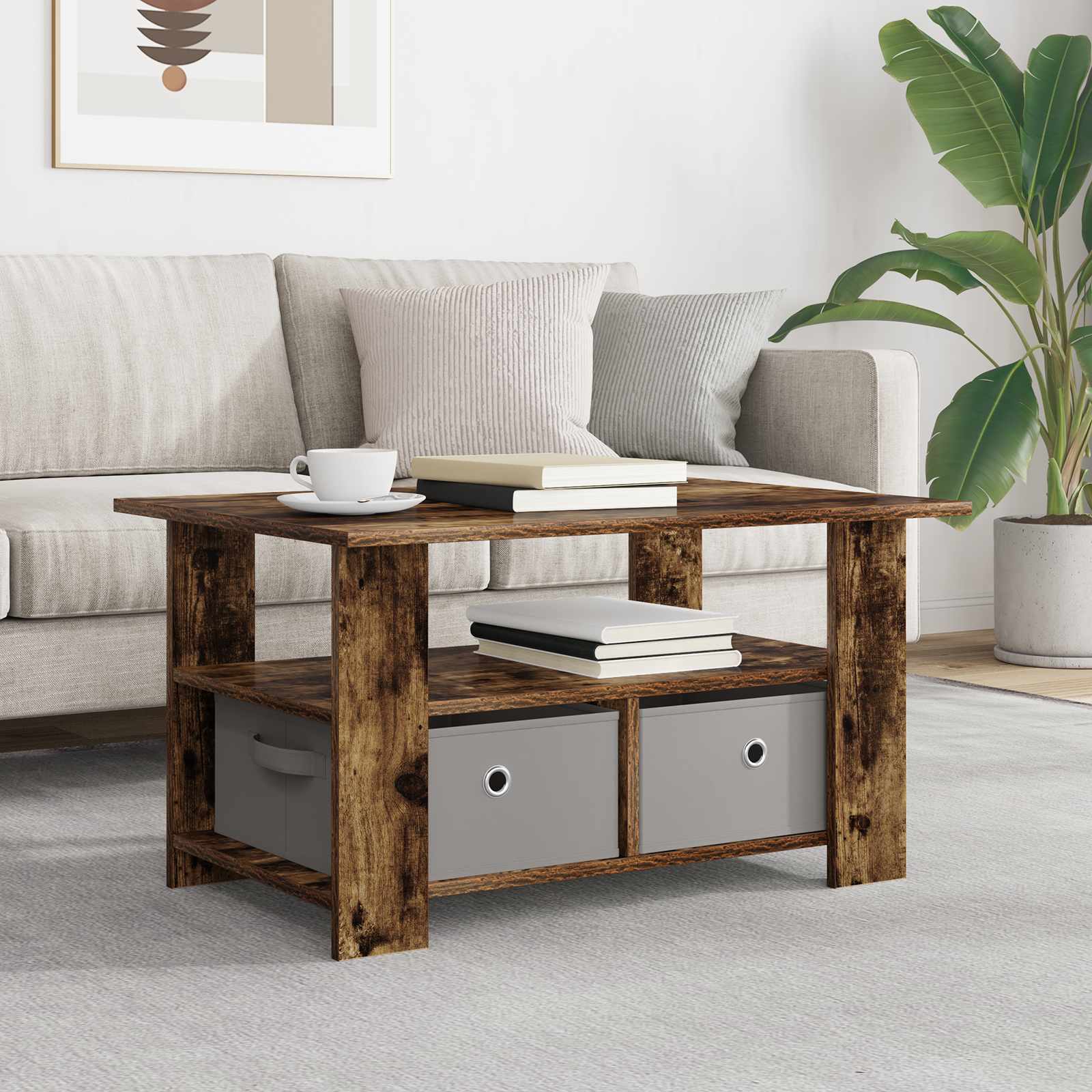 Kava Stol Dimljeni hrast 77 x 55 x 42 cm Konstruirano drvo
