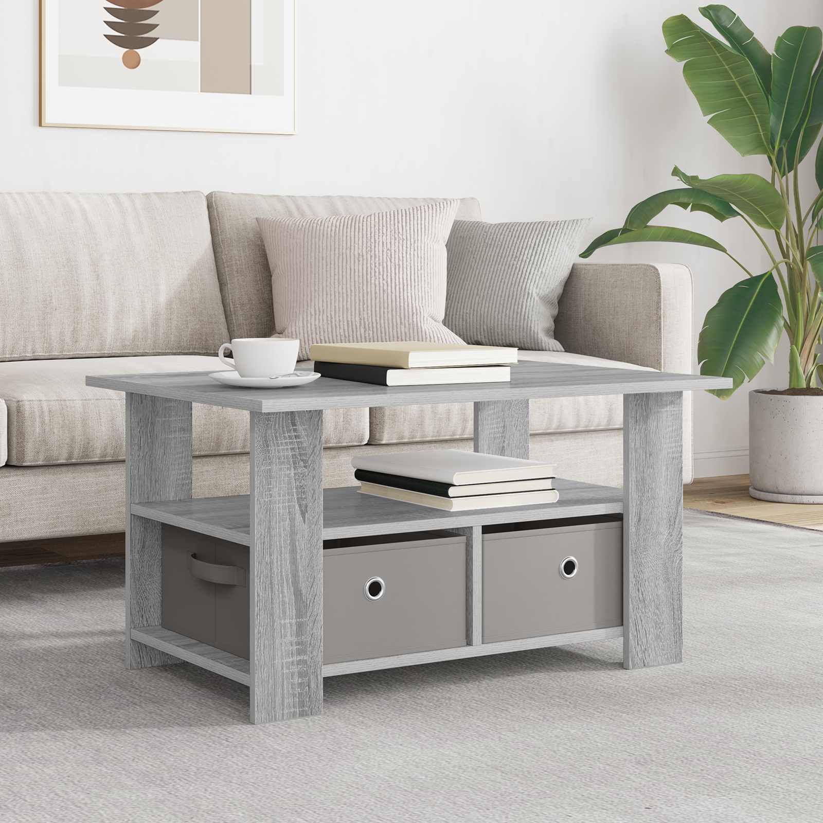 Kava Stol Siva Sonoma 77 x 55 x 42 cm Konstruirano drvo