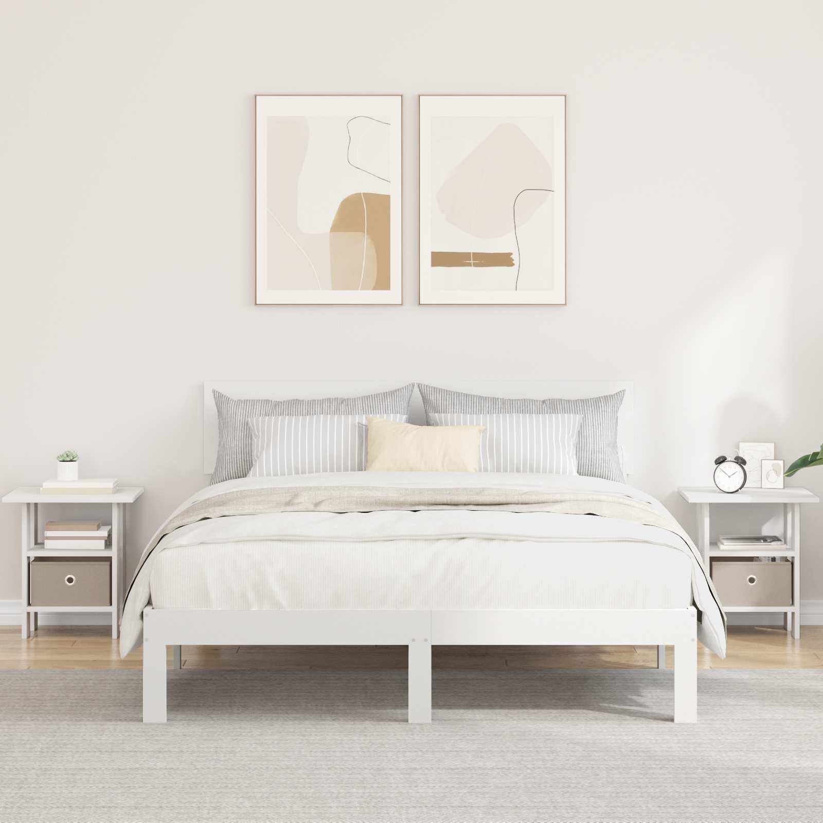 Noćni ormarić 2 pcs Bijelo 41 x 40 x 45 cm Konstruirano drvo
