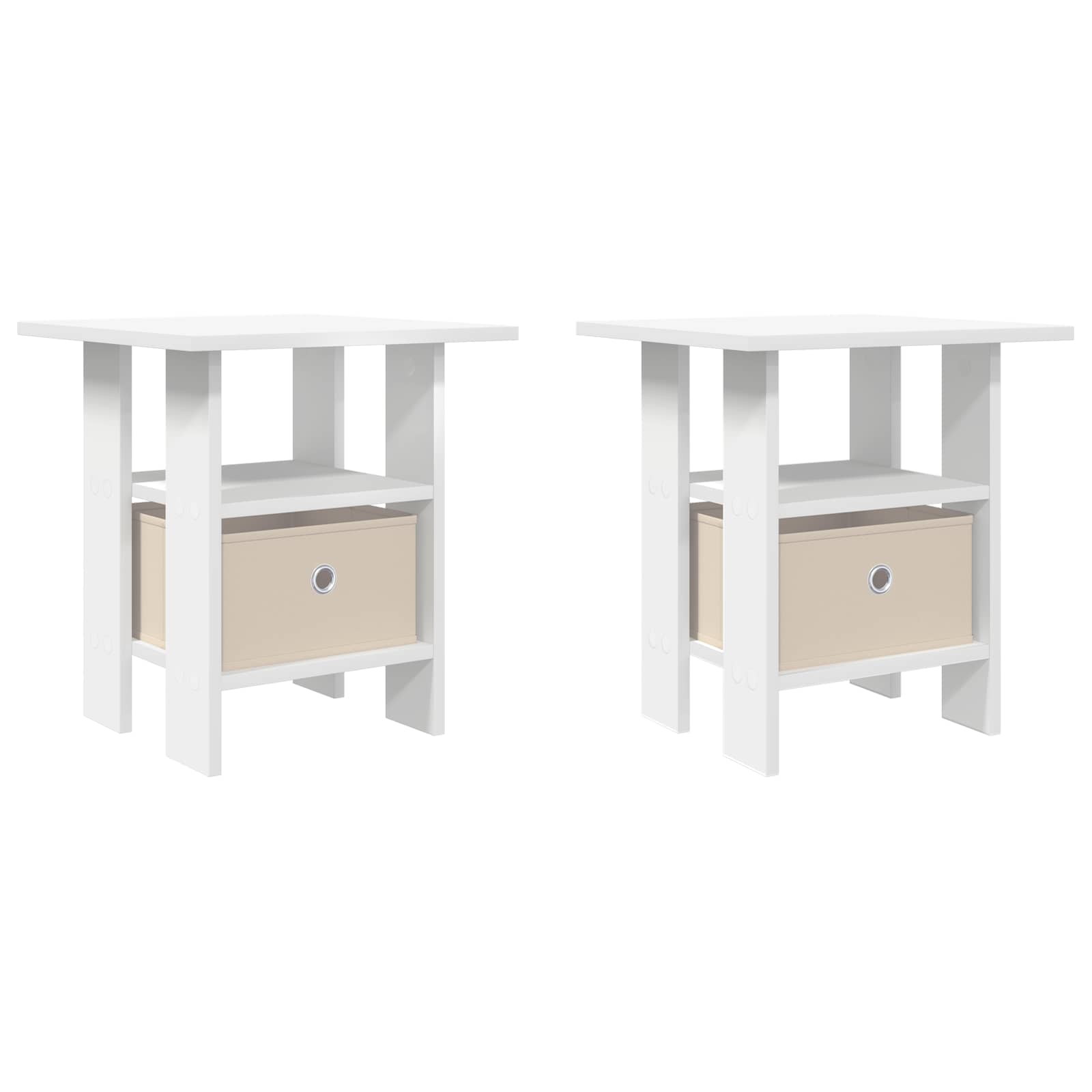 Noćni ormarić 2 pcs Bijelo 41 x 40 x 45 cm Konstruirano drvo