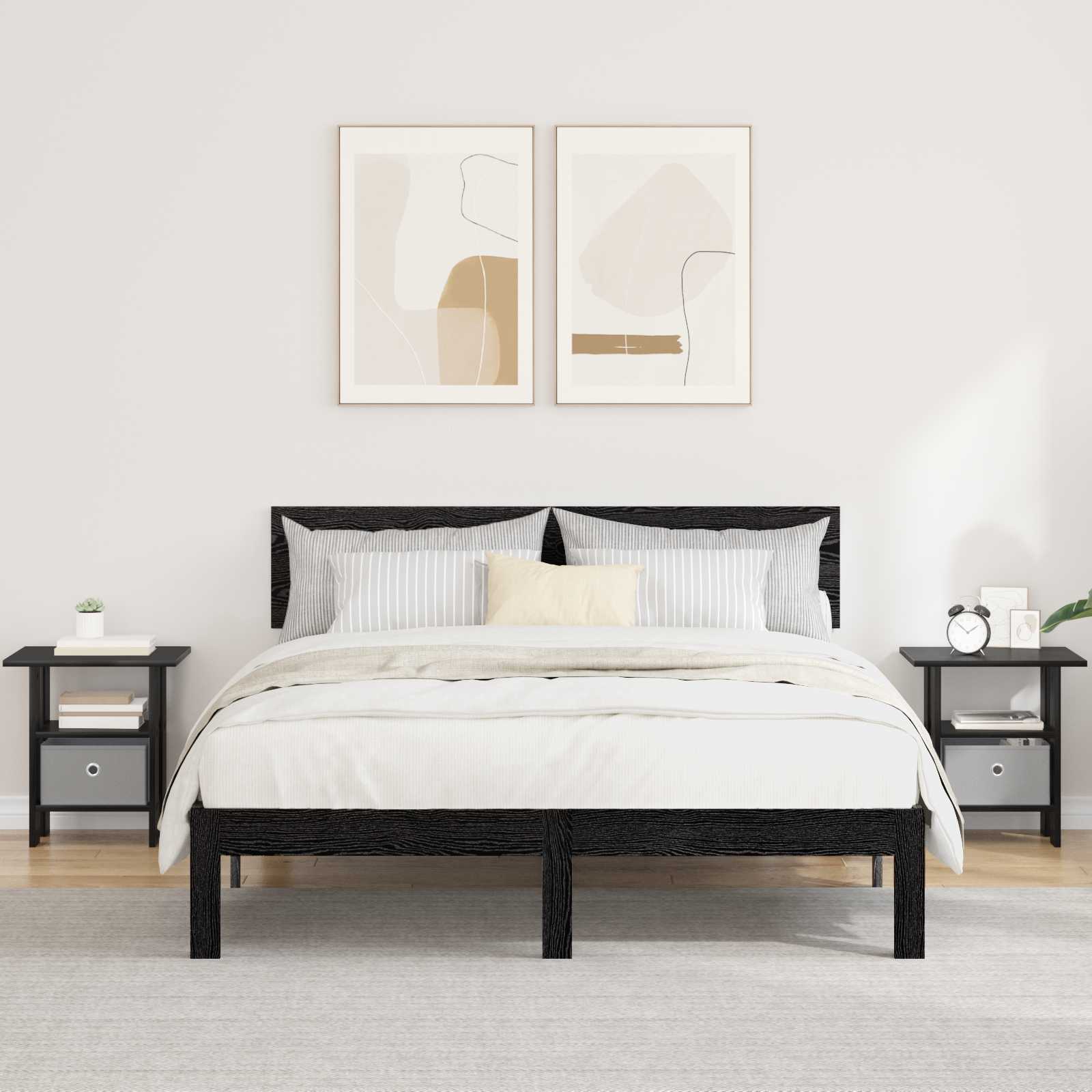 Noćni ormarić s ladicama 2 pcs Crni hrast 41 x 40 x 45 cm