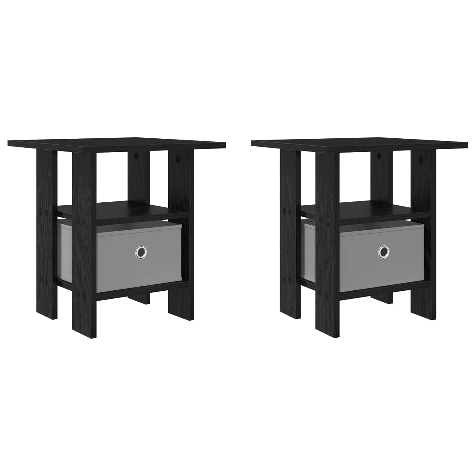 Noćni ormarić s ladicama 2 pcs Crni hrast 41 x 40 x 45 cm